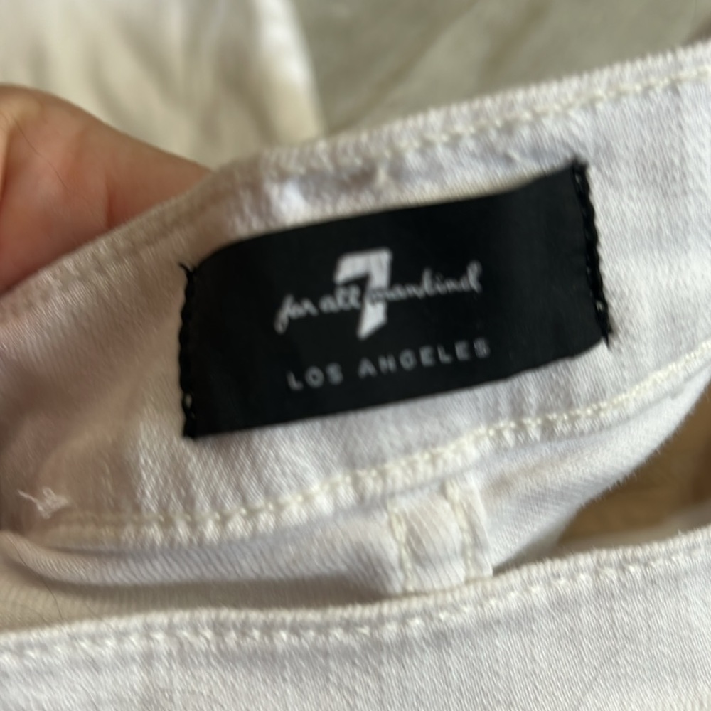[7FAMK]  White Skinny Ankle Jeans  - Size 24 - Picture 4 of 8